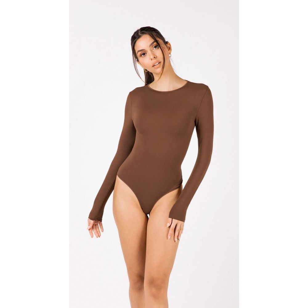 Unlabeled Long Sleeve Bodysuit Espresso Size L/XL